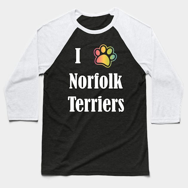 I Heart Norfolk Terriers | I Love Norfolk Terriers Baseball T-Shirt by jverdi28